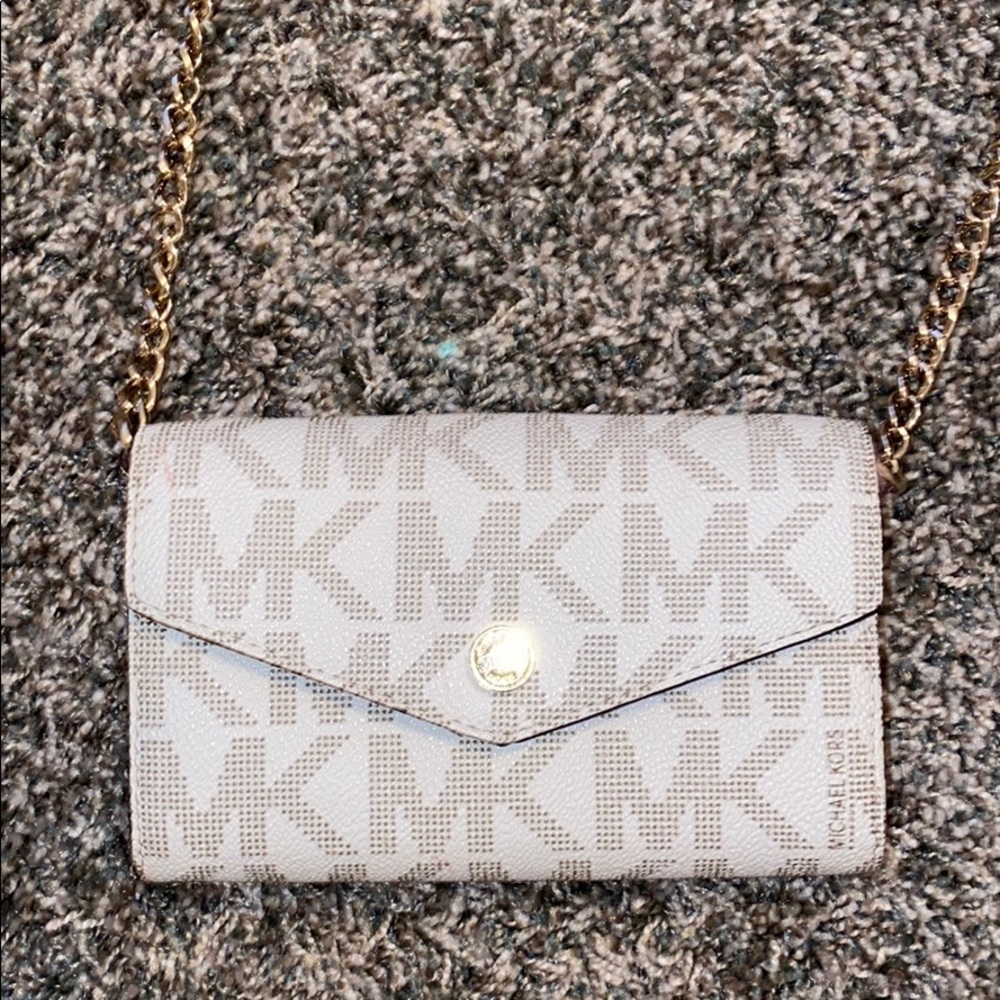 Michael Kors White Monogram Crossbody Purse